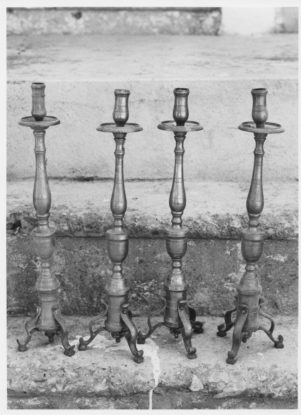 candeliere - bottega lucana (fine/inizio secc. XIX/ XX)