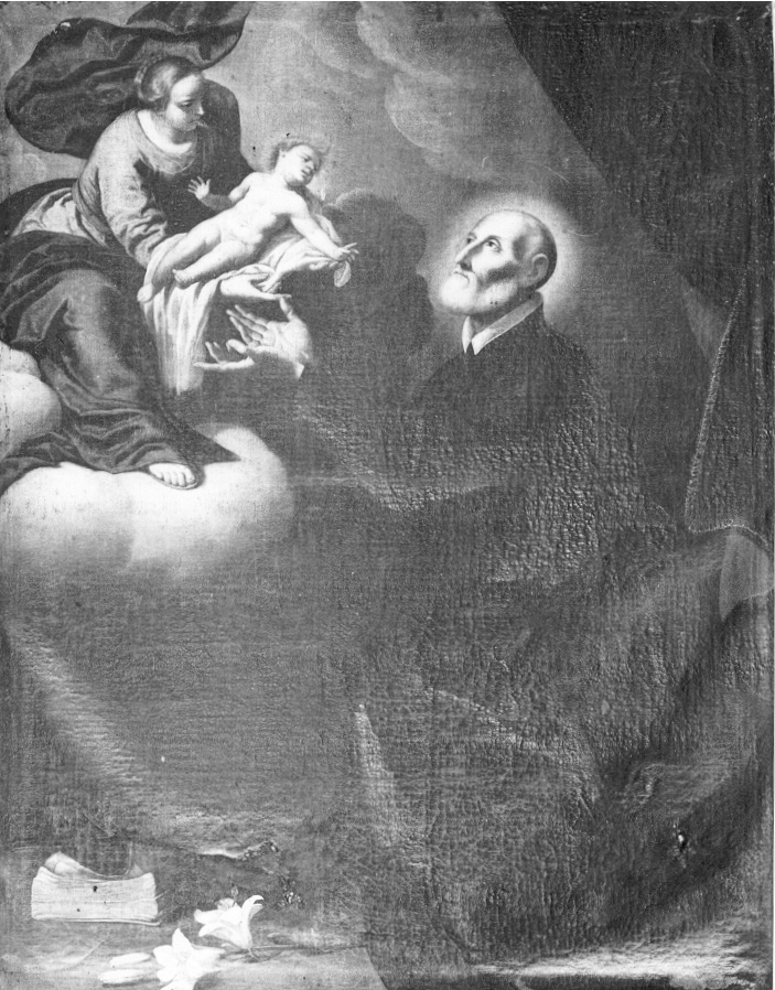 San Filippo Neri col Bambino Gesù (dipinto) - ambito napoletano (metà sec. XVII)