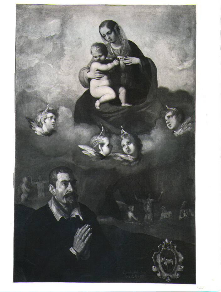 Madonna con Bambino, devoto e anime purganti (dipinto) di Sellitto Carlo (fine/inizio secc. XVI/ XVII)