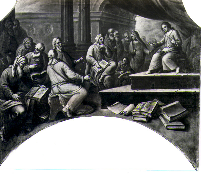 disputa di Gesù con i dottori nel tempio (dipinto) - ambito Italia meridionale (prima metà sec. XVIII)