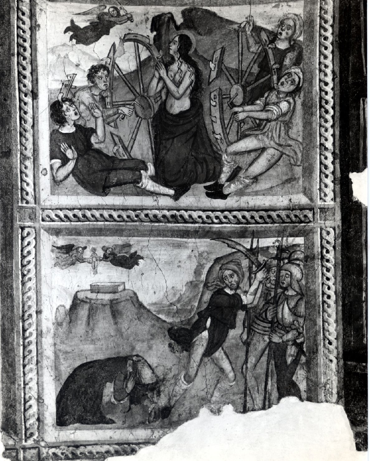 martirio di Santa Caterina d'Alessandria (dipinto, elemento d'insieme) di Todisco Giovanni, Luce Giovanni (prima metà sec. XVI)