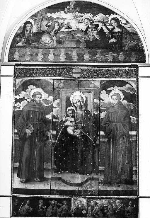 Madonna con Bambino in trono tra i santi Francesco d'Assisi e Antonio da Padova, Madonna con Bambino e Santi (polittico) di Maestro Z. T (prima metà sec. XVI)