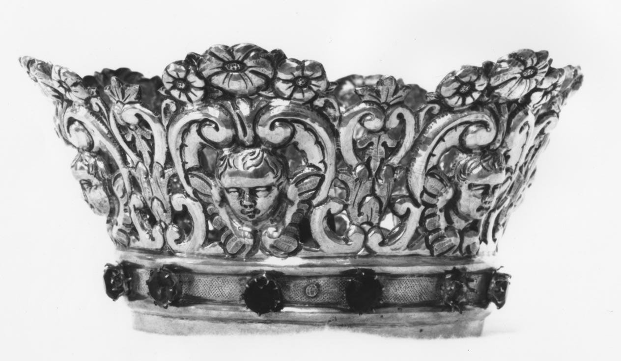 corona votiva - bottega napoletana (fine/inizio secc. XVIII/ XIX)