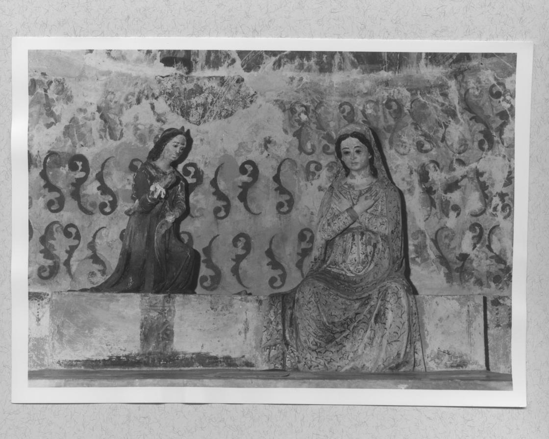 angelo annunciante (gruppo scultoreo, elemento d'insieme) - bottega Italia meridionale (prima metà sec. XVI)
