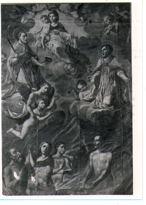 Madonna del Carmelo intercede per le anime del purgatorio (dipinto) - ambito napoletano (sec. XVIII)