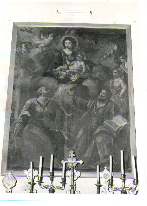 Madonna col Bambino e i Santi Paolo e Pietro, Madonna con Bambino e Santi (dipinto) - ambito napoletano (sec. XVIII)