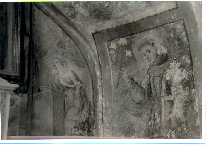Sant'Antonio da Padova (dipinto, elemento d'insieme) - ambito lucano (fine/inizio secc. XVI/ XVII)