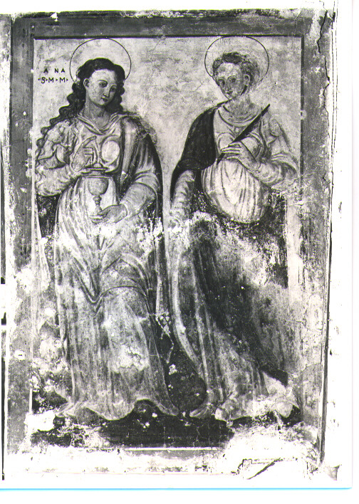 Santa Maria Maddalena e Santa Caterina d'Alessandria (dipinto, elemento d'insieme) - ambito lucano (fine/inizio secc. XVI/ XVII)