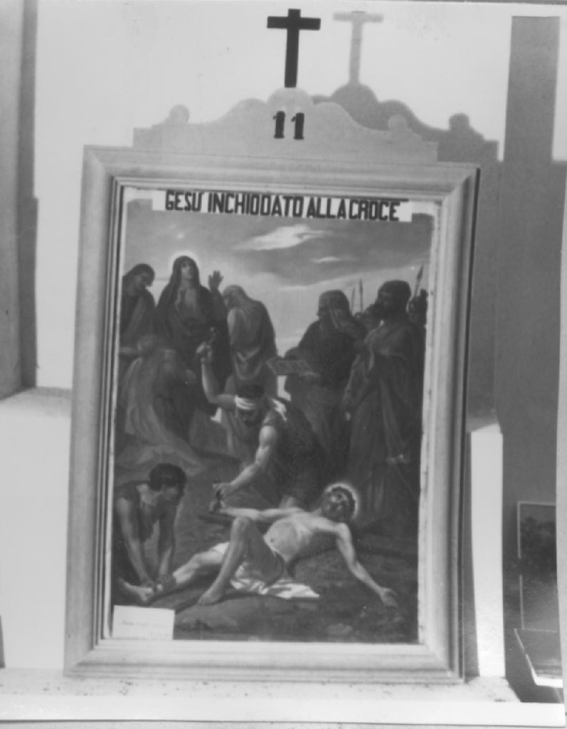 stazione XI: Gesù inchiodato alla croce (stampa, serie) - ambito lucano (sec. XX)