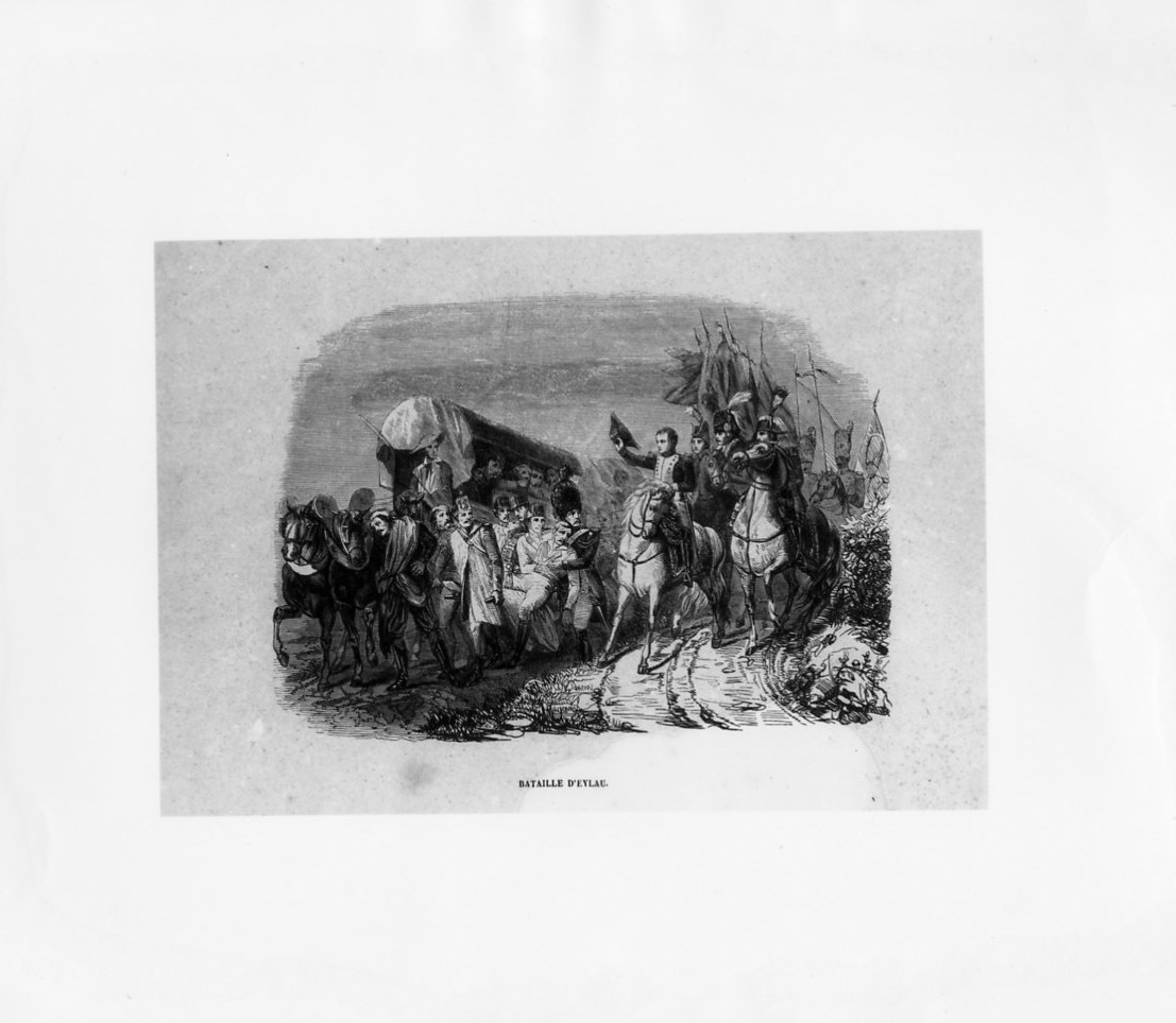 Napoleone Bonaparte alla battaglia di Eylau (stampa smarginata) - ambito francese (sec. XIX)