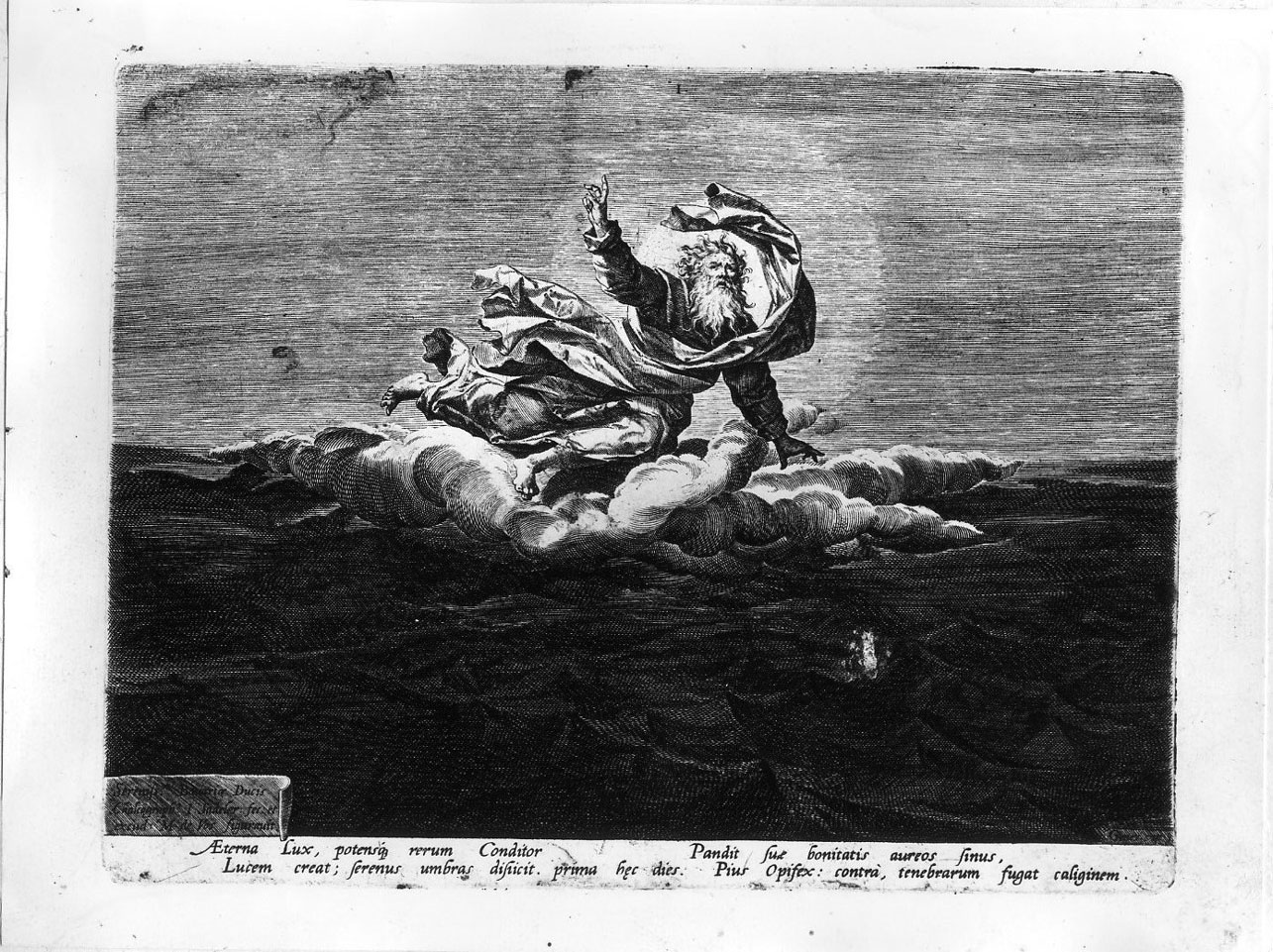 La creazione della Luce (stampa) di Sadeler Johann II, De Vos Maarten (fine sec. XVI)