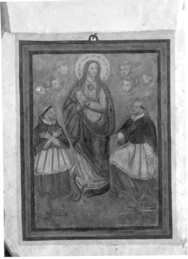 Madonna Immacolata tra San Ludovico di Francia e San Bonaventura (dipinto, opera isolata) - ambito lucano (secondo quarto sec. XVII)
