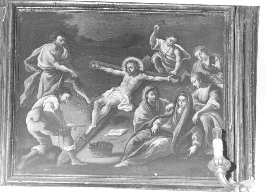 stazione XI: Gesù inchiodato alla croce (dipinto, elemento d'insieme) - ambito napoletano (seconda metà sec. XVIII)