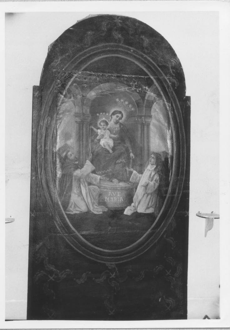 Madonna del Rosario con San Domenico e Santa Caterina da Siena (dipinto) - ambito Italia meridionale (fine/inizio secc. XIX/ XX)