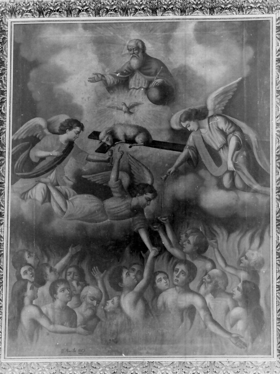 Trinità e anime del purgatorio (dipinto, opera isolata) di Basile Gaetano (sec. XIX)