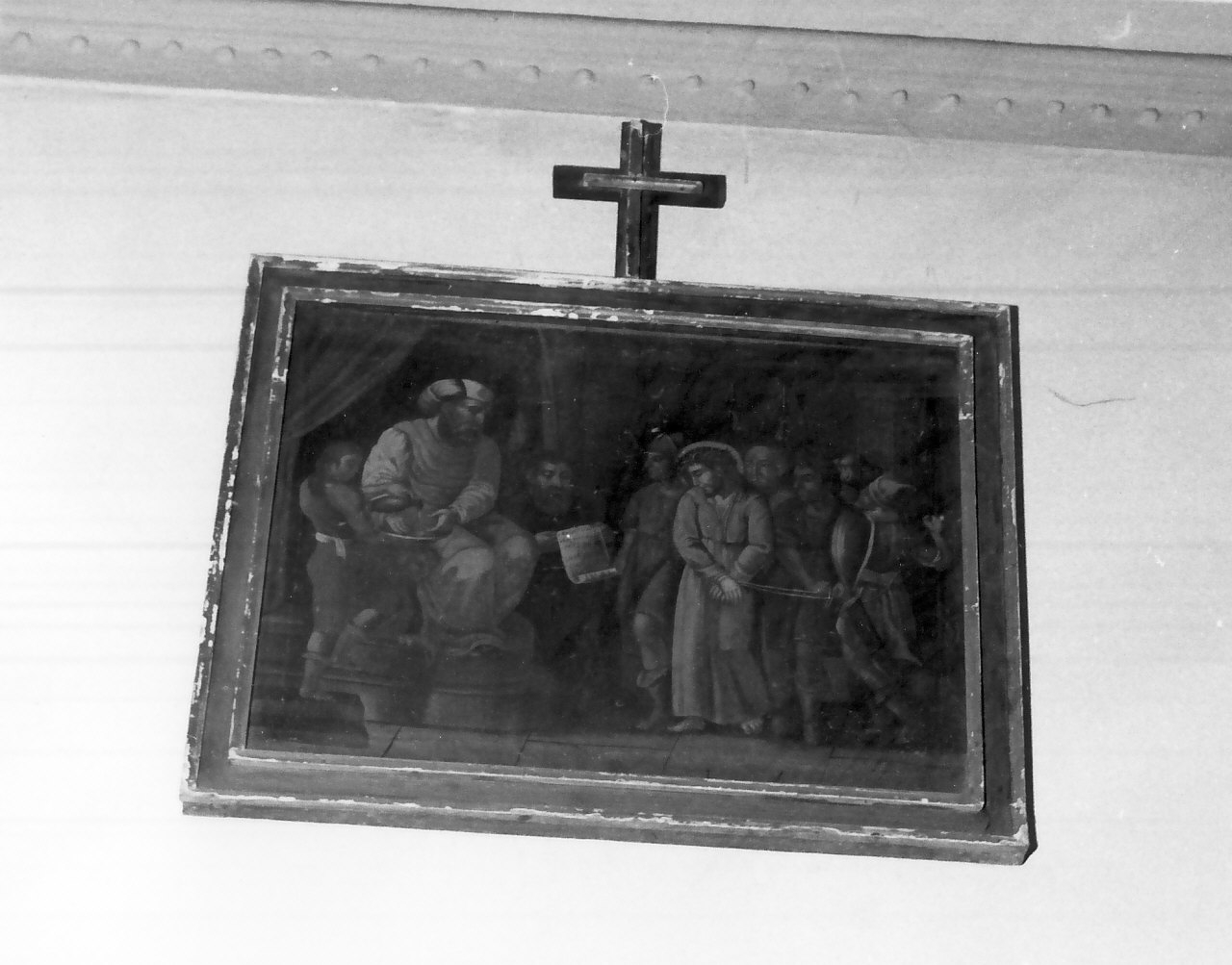 stazione I: Gesù condannato a morte (dipinto, elemento d'insieme) - ambito calabrese (sec. XVIII)