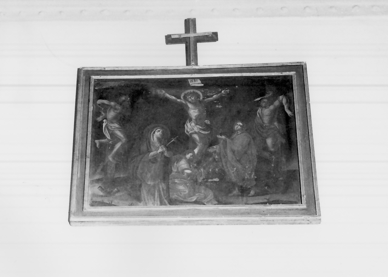 stazione XII: Gesù innalzato e morto in croce (dipinto, elemento d'insieme) - ambito calabrese (sec. XVIII)