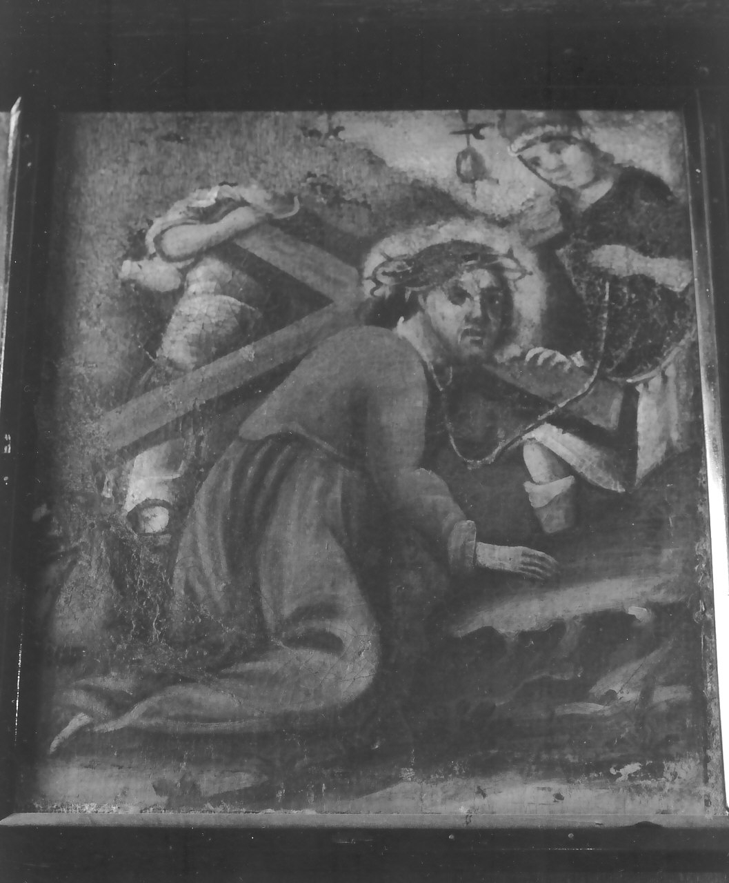 quarto mistero doloroso: Cristo, carico della croce, sale al calvario (dipinto, elemento d'insieme) - ambito Italia meridionale (sec. XVIII, sec. XIX)