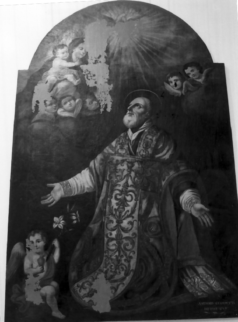 Madonna con Bambino e altri personaggi (dipinto, opera isolata) di Giannetti Antonio (sec. XIX)