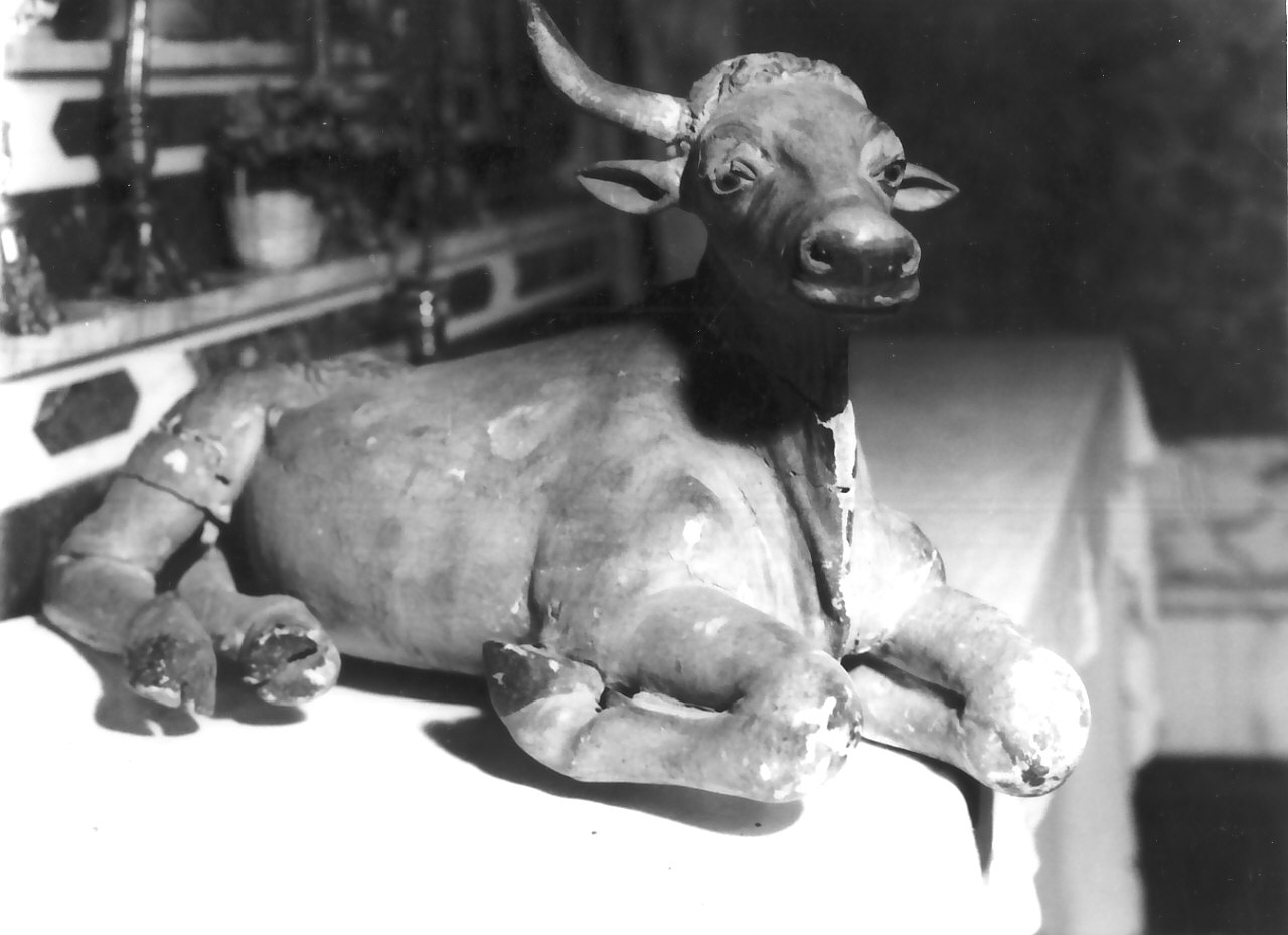 bue (statuetta di presepio, opera isolata) - bottega calabrese (sec. XIX)