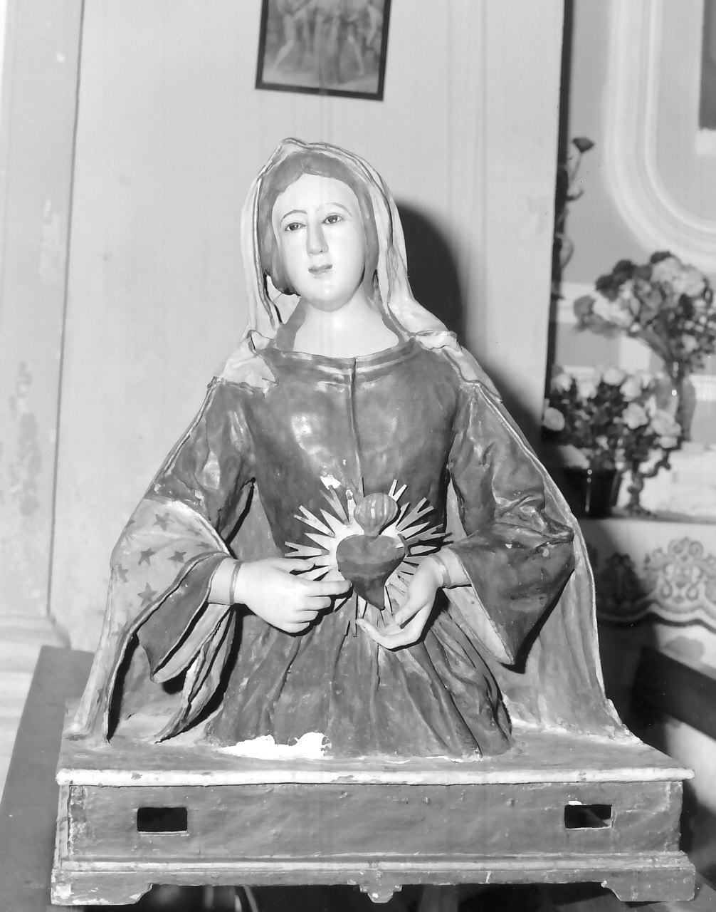 Sacro Cuore di Maria (busto, opera isolata) - bottega Italia meridionale (sec. XIX)