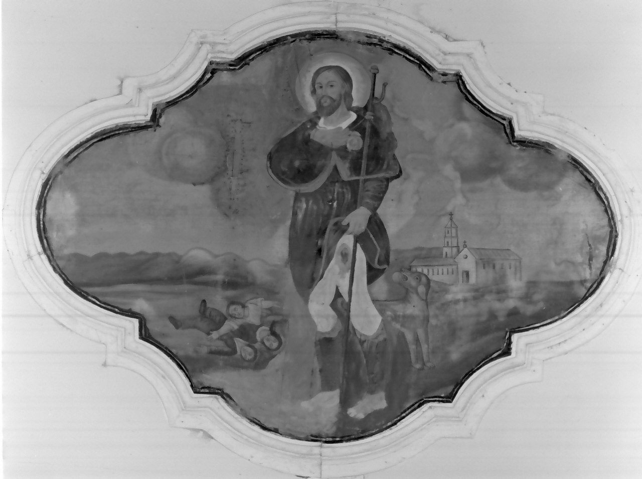 San Rocco guarisce gli appestati (dipinto, elemento d'insieme) - ambito Italia meridionale (inizio sec. XIX)