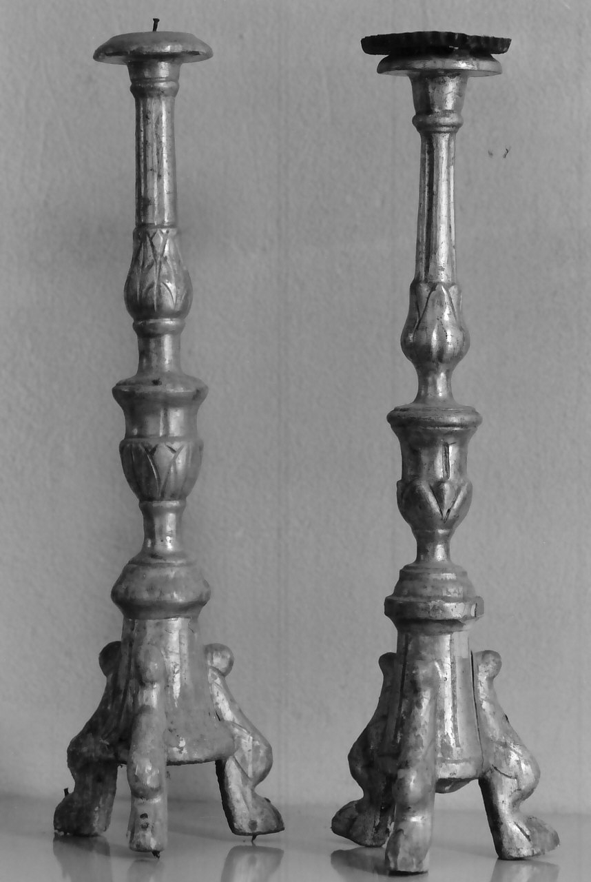 candeliere d'altare, serie - bottega calabrese (sec. XVIII)
