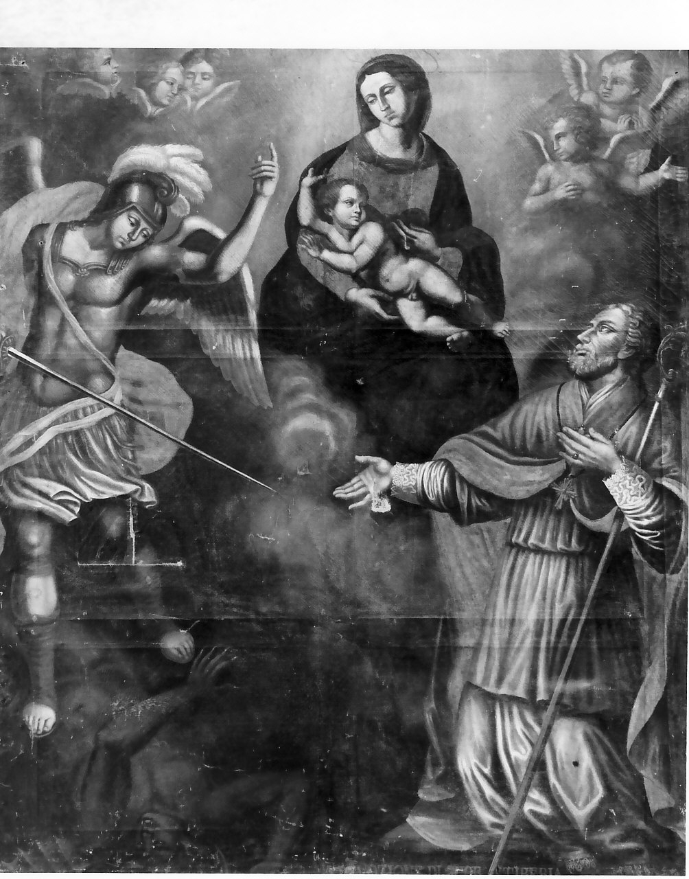 Madonna in gloria e Santi (dipinto, opera isolata) - ambito calabrese (sec. XVIII)