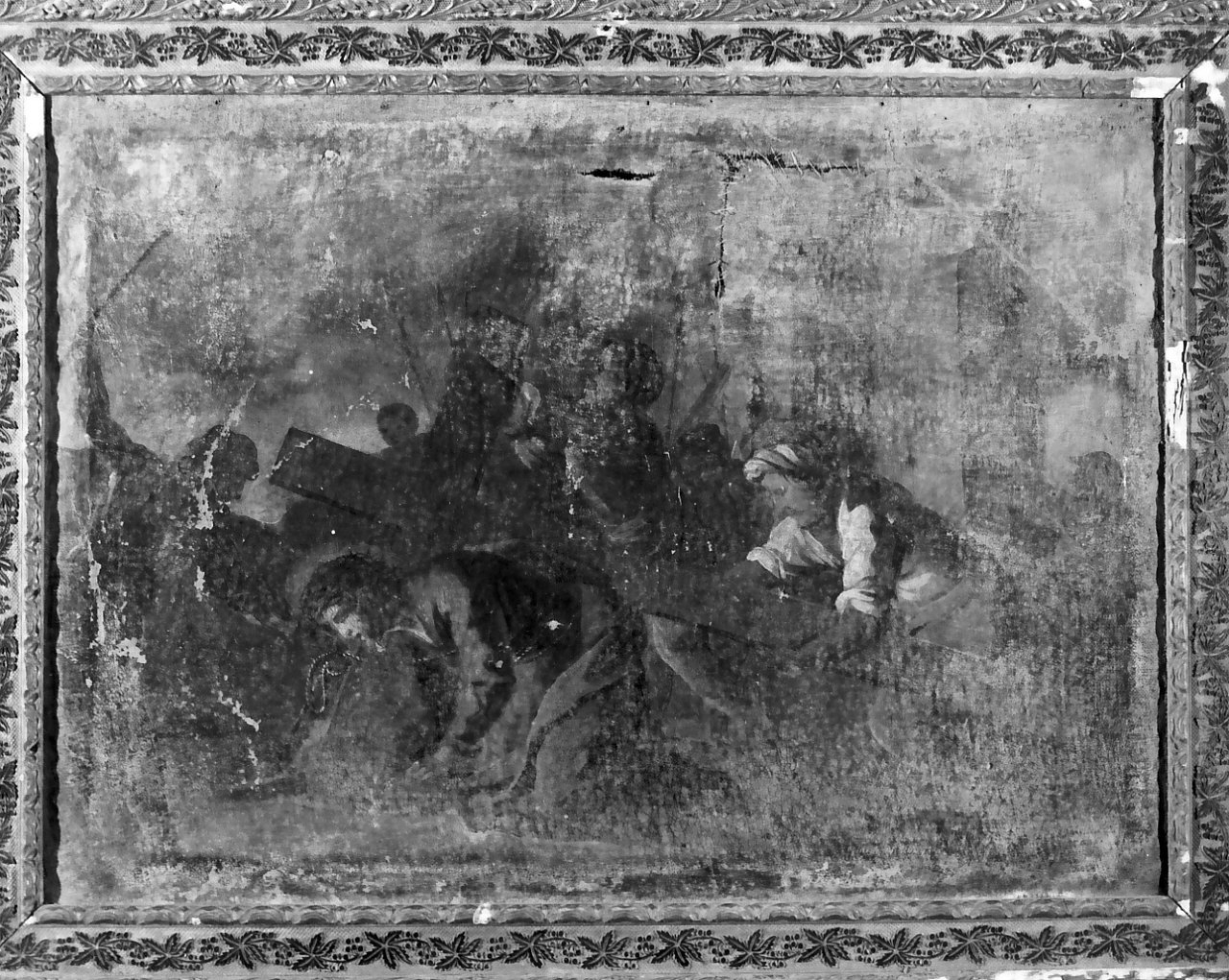 stazione VII: Gesù cade sotto la croce la seconda volta (dipinto, elemento d'insieme) - ambito calabrese (sec. XIX)