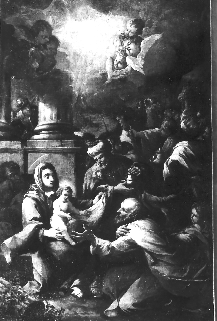 adorazione dei Re Magi (dipinto, opera isolata) - ambito Italia meridionale (fine/inizio secc. XVI/ XVII)