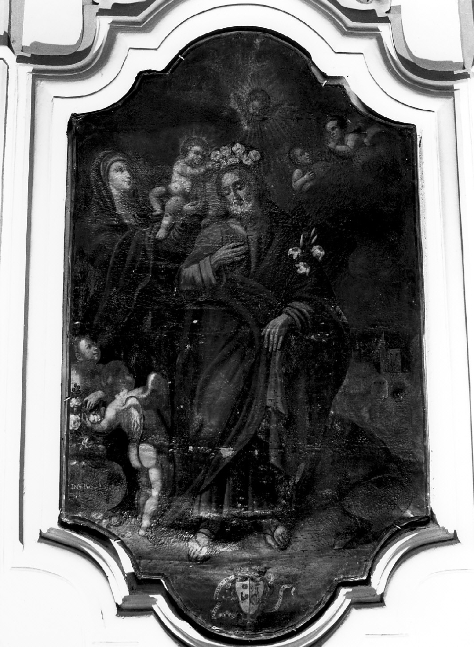 incoronazione di San Giuseppe (dipinto, opera isolata) di Basile Domenico (sec. XVIII)