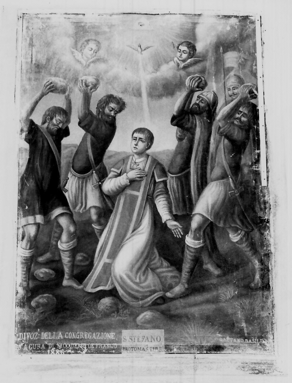 martirio di Santo Stefano (dipinto, opera isolata) di Basile Gaetano (sec. XIX)
