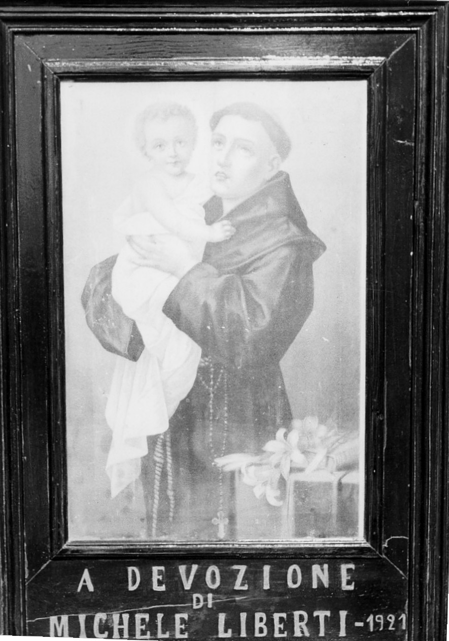 Sant'Antonio da Padova con il bambino (dipinto, opera isolata) - ambito calabrese (sec. XX)