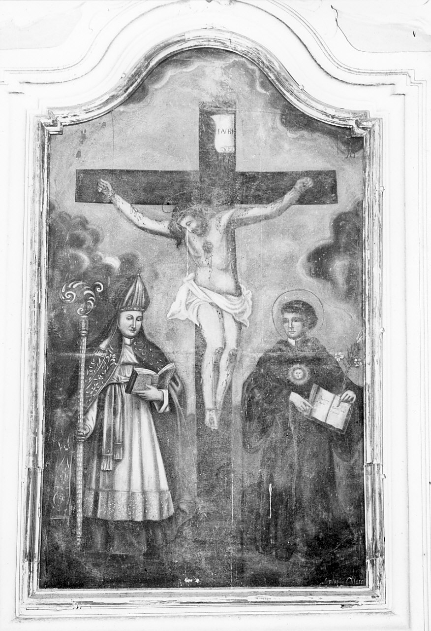 Cristo crocifisso tra Santi (dipinto) di Chiarelli Antonio (metà sec. XIX)