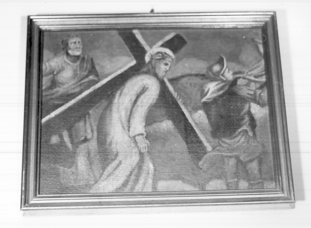stazione II: Gesù caricato della croce (dipinto, elemento d'insieme) - ambito calabrese (seconda metà sec. XIX)