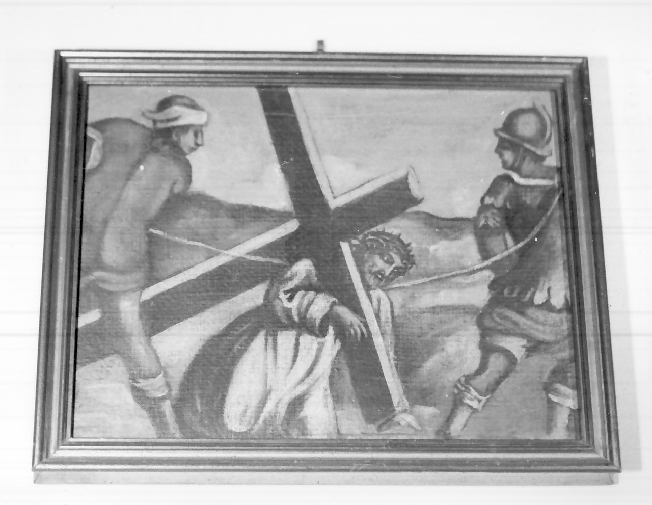 stazione IX: Gesù cade sotto la croce la terza volta (dipinto, elemento d'insieme) - ambito calabrese (seconda metà sec. XIX)