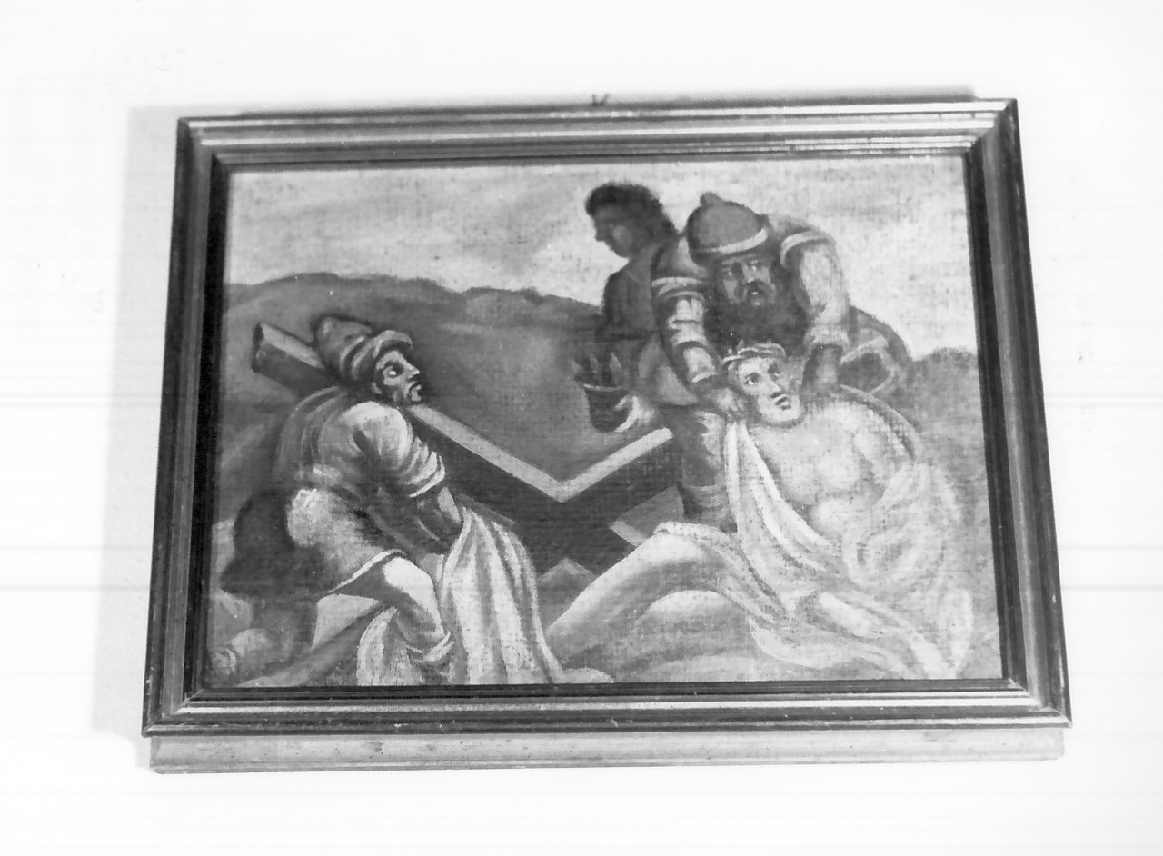 stazione X: Gesù spogliato e abbeverato di fiele (dipinto, elemento d'insieme) - ambito calabrese (seconda metà sec. XIX)