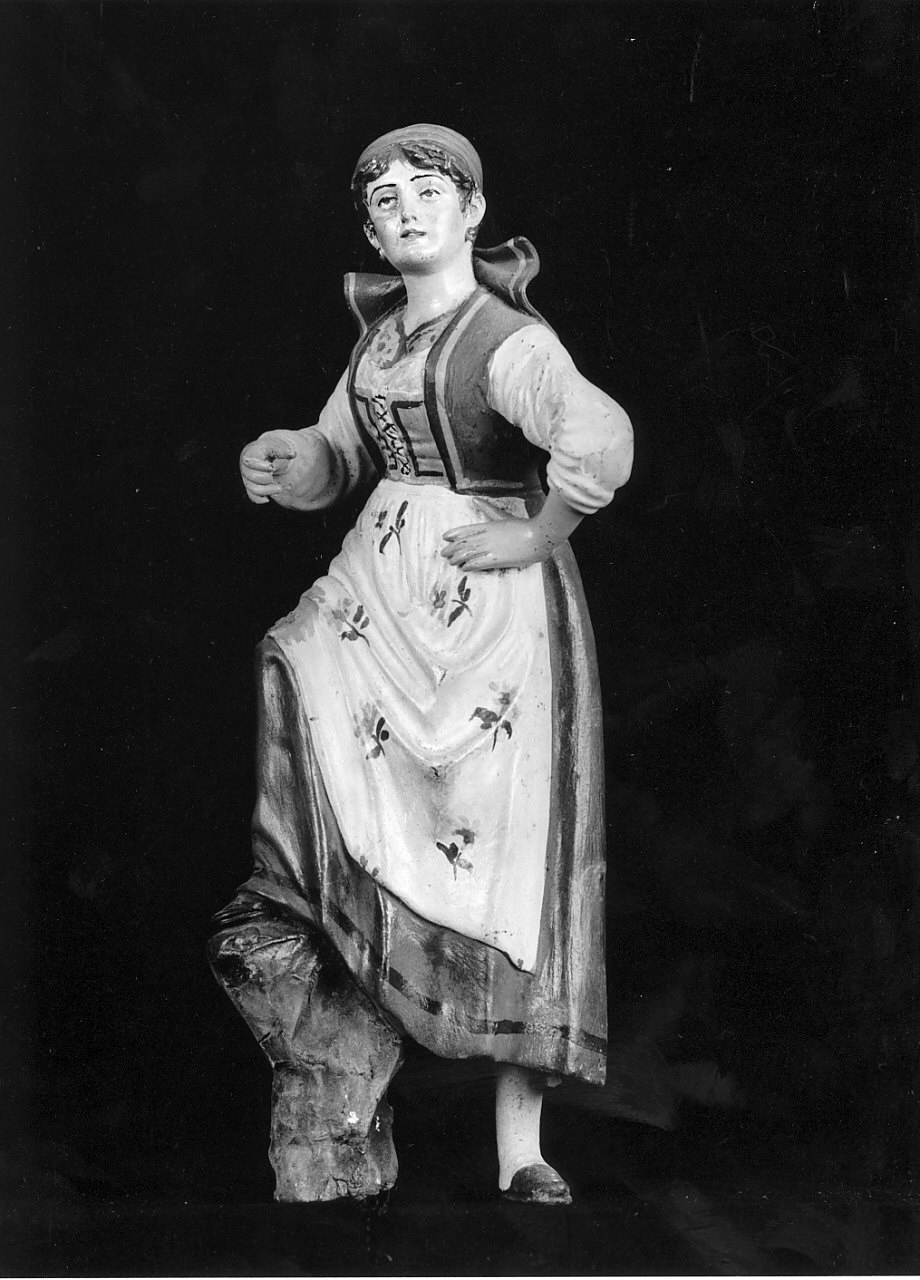pastorella (statuetta di presepio, opera isolata) - bottega calabrese (seconda metà sec. XIX)
