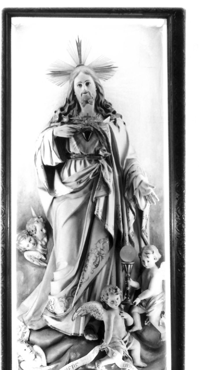 Sacro Cuore di Gesù (rilievo) di Carretta Raffaele (sec. XX)