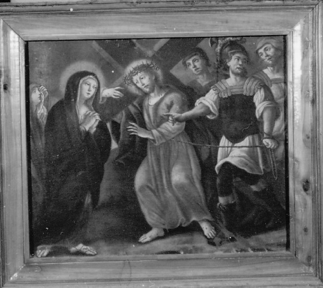 stazione IV: Gesù incontra la Madonna (dipinto, elemento d'insieme) di De Simone Giovanni (sec. XVII)