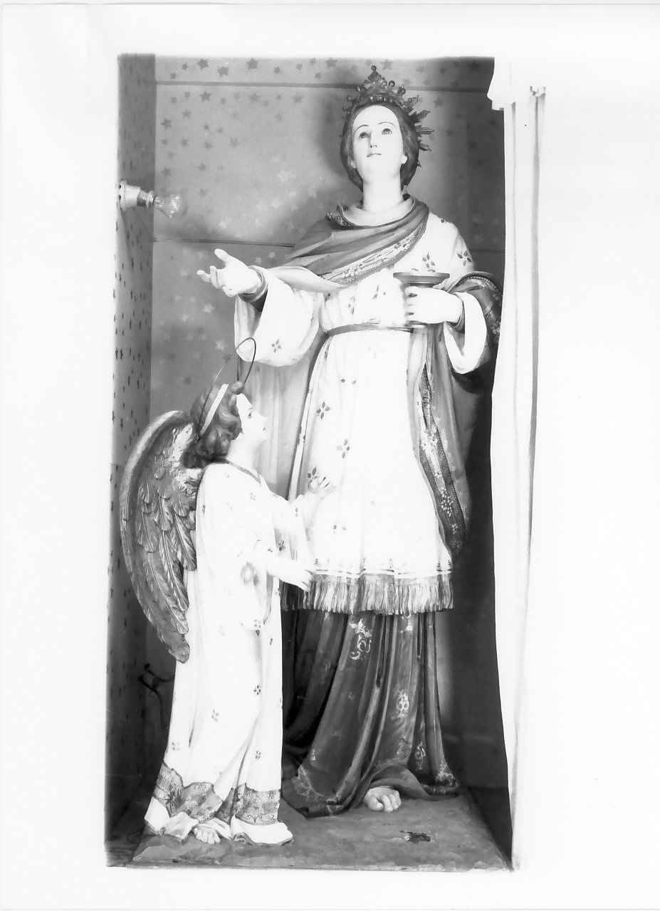 Santa Lucia con angelo (gruppo scultoreo) - bottega calabrese (fine sec. XIX)