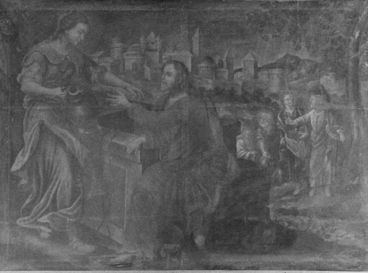 Cristo e la samaritana al pozzo (dipinto) - ambito napoletano (sec. XIX)
