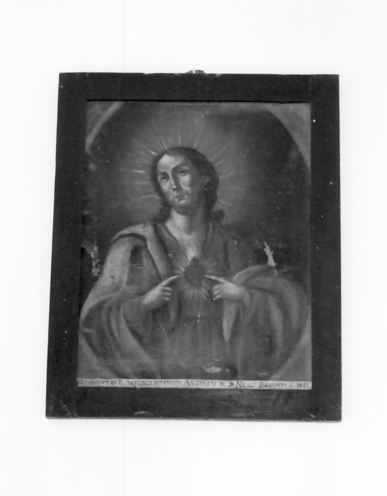 Sacro Cuore di Gesù (dipinto, opera isolata) - ambito calabrese (sec. XIX)