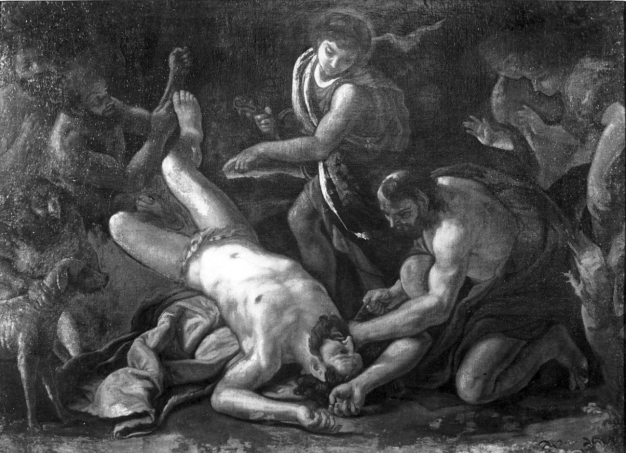La gara di Apollo e Marsia, punizione di Marsia (dipinto, opera isolata) - ambito Italia meridionale (secc. XVII/ XVIII)