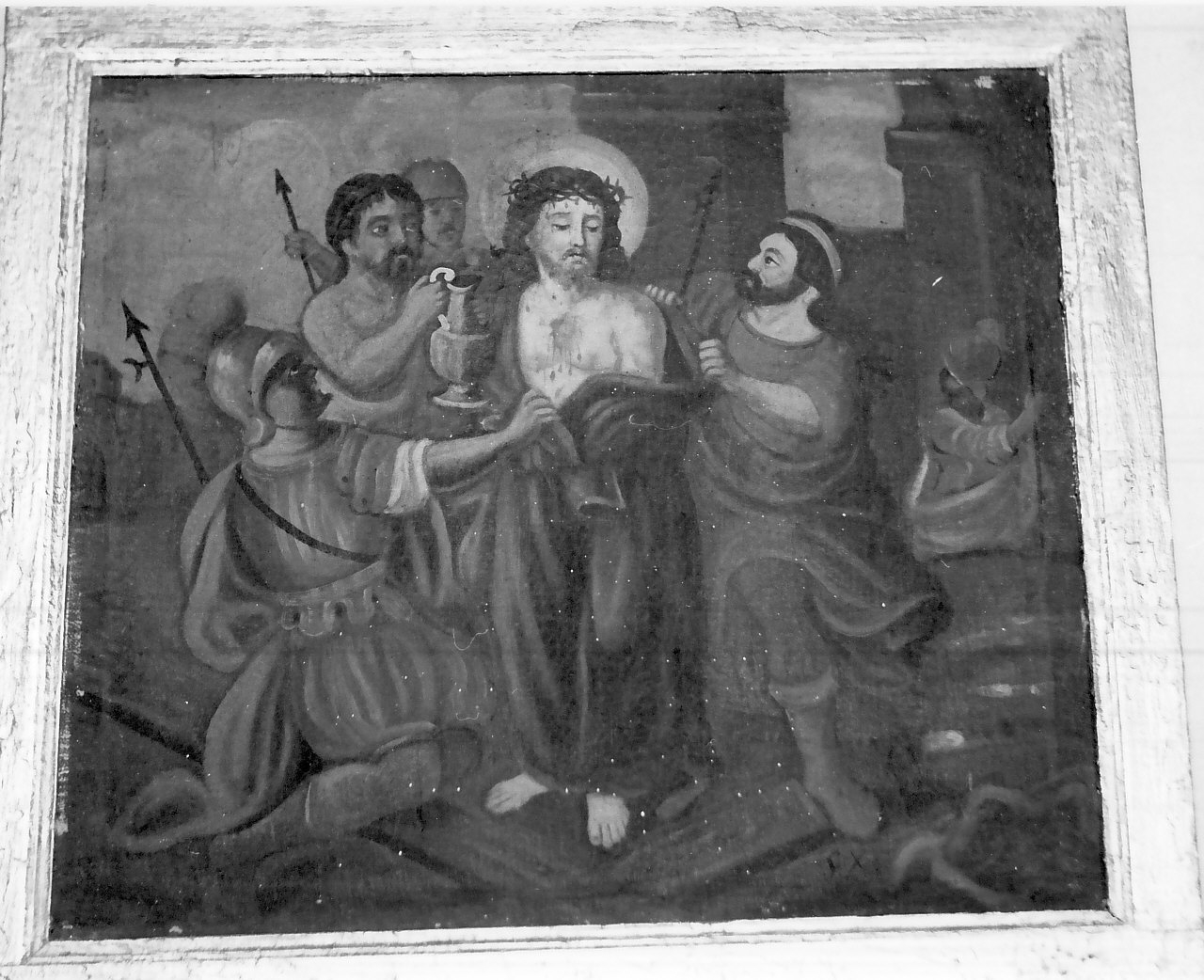 stazione X: Gesù spogliato e abbeverato di fiele (dipinto, elemento d'insieme) di Paladino Giovanni (sec. XIX)