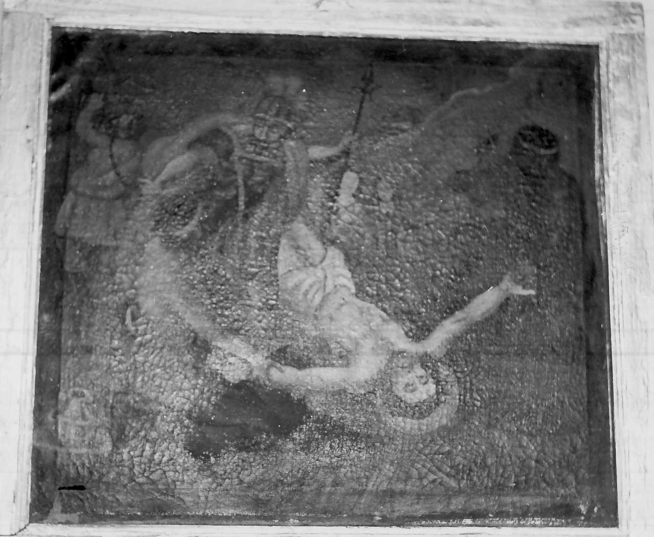 stazione XI: Gesù inchiodato alla croce (dipinto, elemento d'insieme) di Paladino Giovanni (sec. XIX)