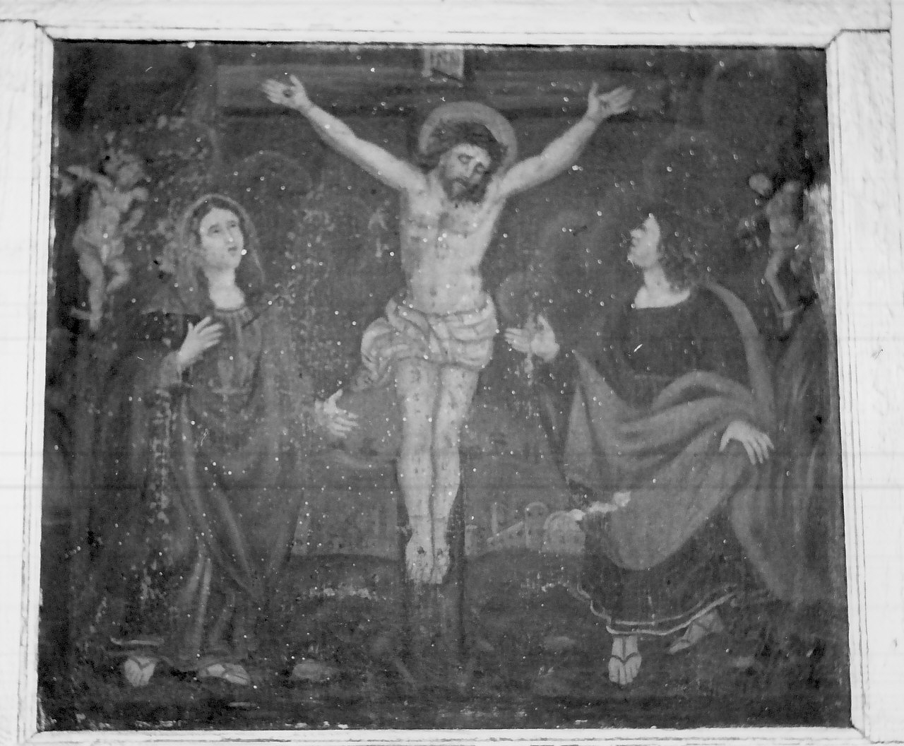 stazione XII: Gesù innalzato e morto in croce (dipinto, elemento d'insieme) di Paladino Giovanni (sec. XIX)