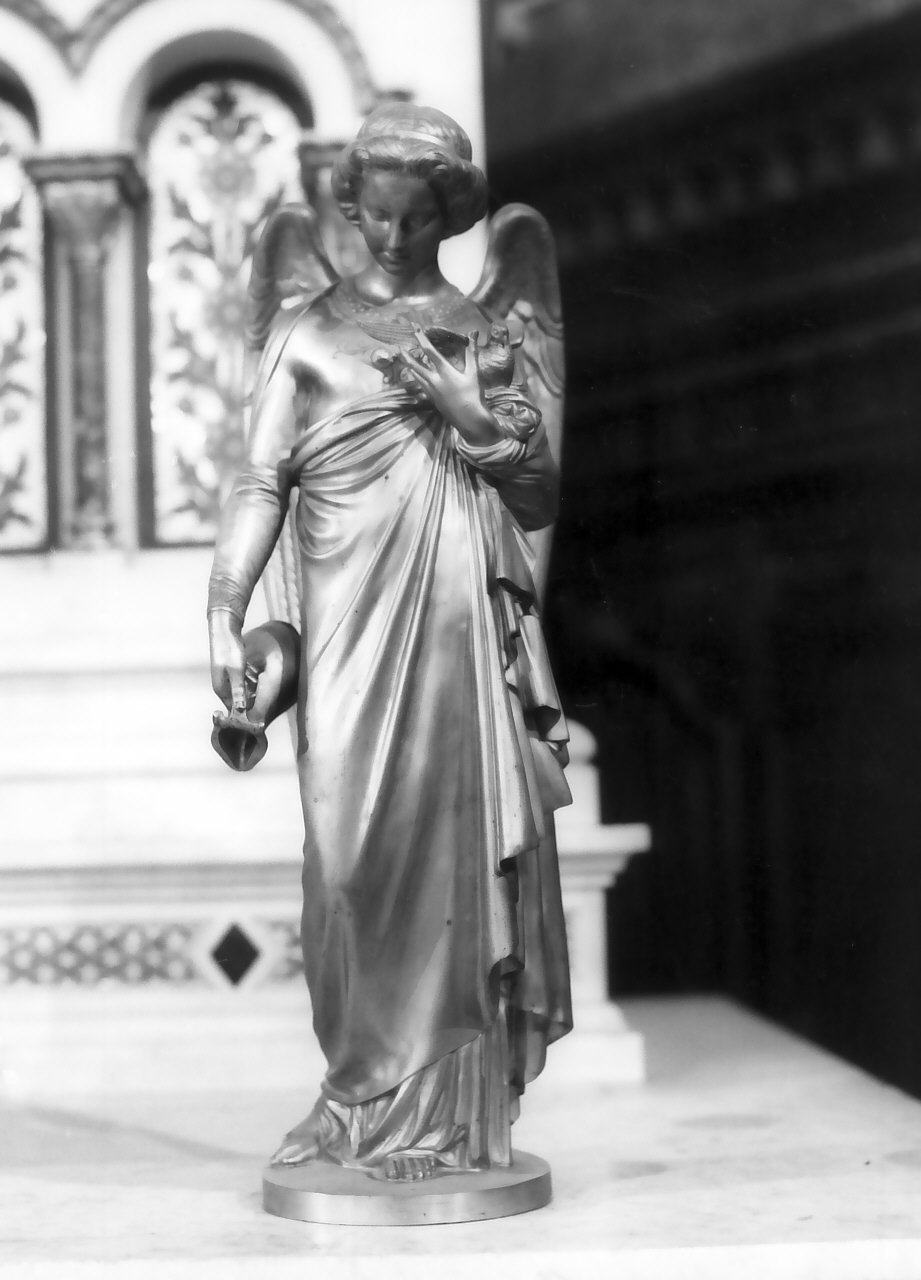 angelo con colomba e anfora (statuetta, coppia) - bottega serrese (fine sec. XIX)