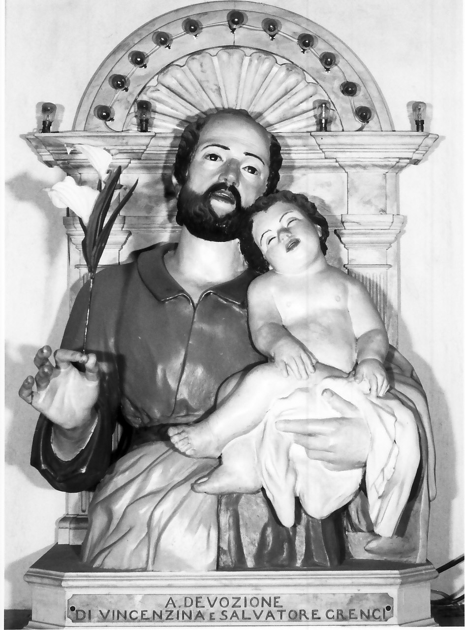 San Giuseppe e Gesù Bambino (statua, opera isolata) - bottega serrese (fine/inizio secc. XIX/ XX)