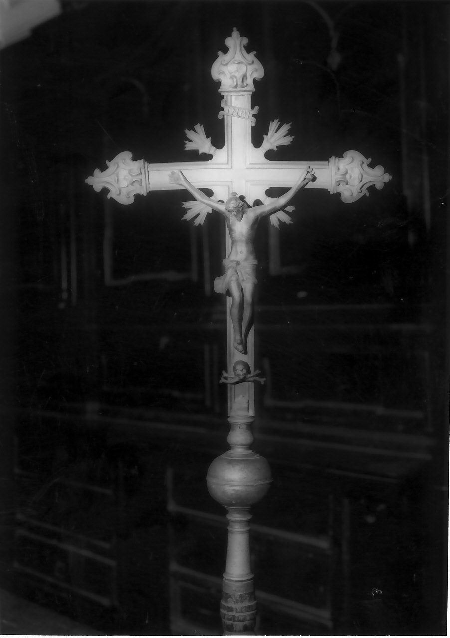 croce processionale, opera isolata - bottega serrese (sec. XIX)